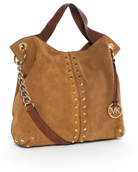 michael kors suede handbag brown|Michael Kors astor shoulder bag.